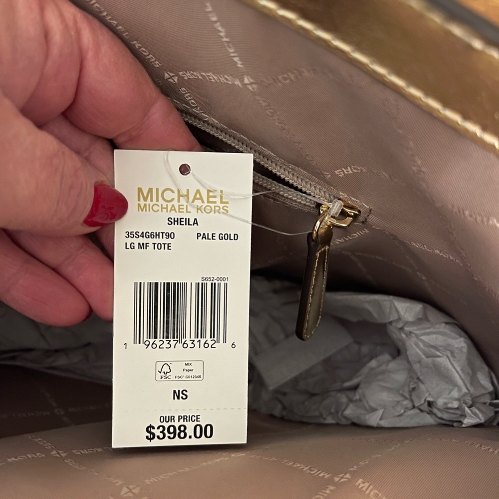 Michael Kors Metallic Gold Tote Bag - Picture 3 of 3